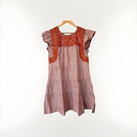 J Marie Dresses & Skirts - NWT J Marie embroidered Tiered Dress Size Medium Retail $128 Stripes